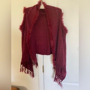 Wrap/shawl in burgundy; super soft and comfortable
